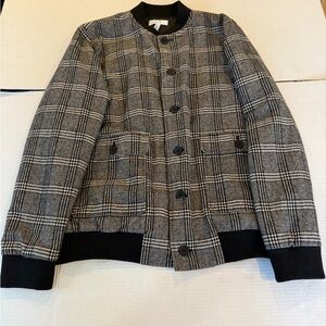 Calibre Plaid Bomber Jacket in Black and Gray